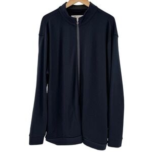 LinkSoul John Ashworth Co Mens Full Zip Track Jacket Navy Blue LS339 XXL
